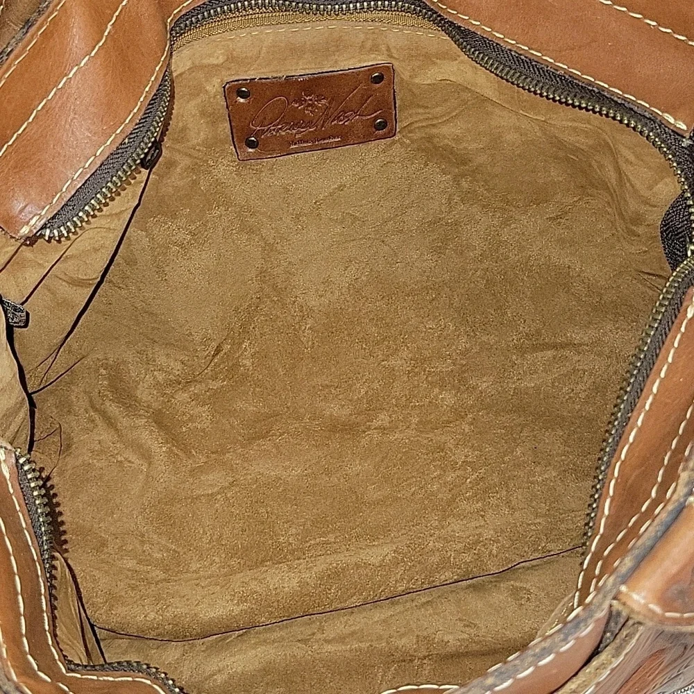 Patricia Nash Brown Tooled Leather Shoulder Bag